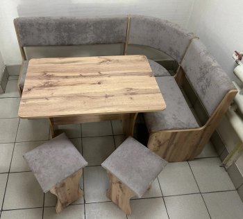 Кухонный уголок Миссия V велюр (дуб вотан) в Искитиме - mebel154.com