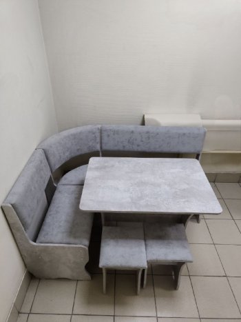 Кухонный уголок Миссия V велюр (цемент) в Искитиме - mebel154.com