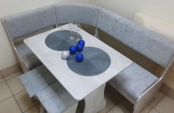 Кухонный уголок Миссия V велюр (цемент) в Искитиме - mebel154.com