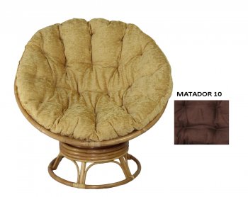 Кресло Papasan Swivel (Ротанг №4, ткань Matador 010) в Искитиме - mebel154.com