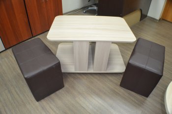 Журнальный стол с пуфиками (миссия) в Искитиме - mebel154.com