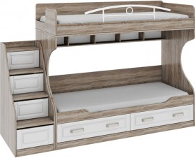 Двухъярусная кровать с приставной лестницей Прованс в Искитиме - mebel154.com