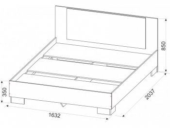 Кровать 1600 Лагуна-2 ЛДСП SV с щитовым основанием в Искитиме - mebel154.com