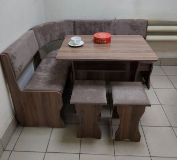 Кухонный уголок Миссия  V велюр(коричневый) в Искитиме - mebel154.com