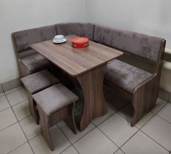 Кухонный уголок Миссия  V велюр(коричневый) в Искитиме - mebel154.com