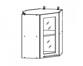 Квадро ПУС 550 шкаф верхний угловой со стеклом в Искитиме - mebel154.com