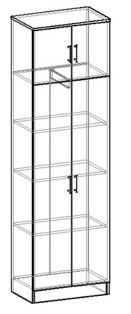 Машенька шкаф двухстворчатый комбинированный в Искитиме - mebel154.com