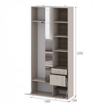 Вешалка с зеркалом Одетта (ВШ1) в Искитиме - mebel154.com