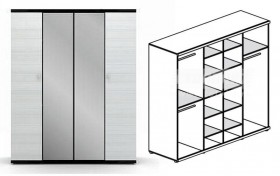 Шкаф 4-х дверный Гретта СБ-207 в Искитиме - mebel154.com